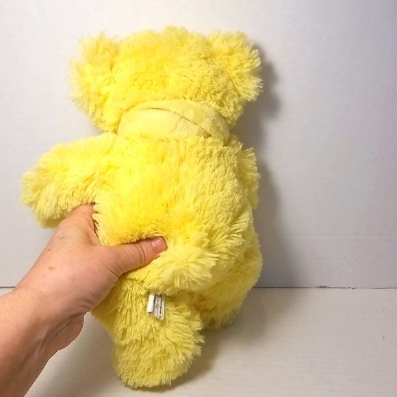 Yellow Fluffy LOVE Teddy Bear with Hearts Valentine's Day Plush - Picture 6 of 9